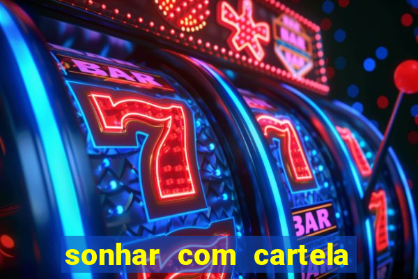 sonhar com cartela de bingo